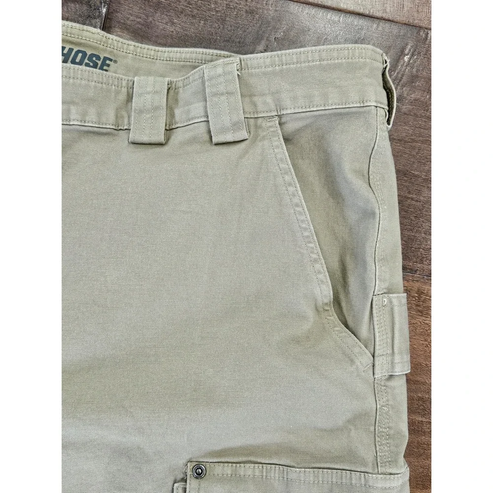 Duluth Trading Co Flex Fire Hose Cargo Shorts Mens 48 Khaki Tan Workwear Hiking